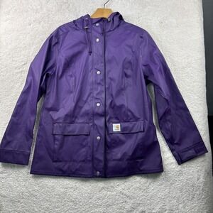 Carhartt Women's Size S 2-4 Storm Defender Windbreaker Rain Jacket Hooded Purple